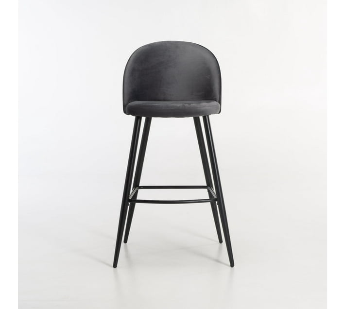 Extreme Velvet Kitchen Stool Grey Metal Bar Stool Makro