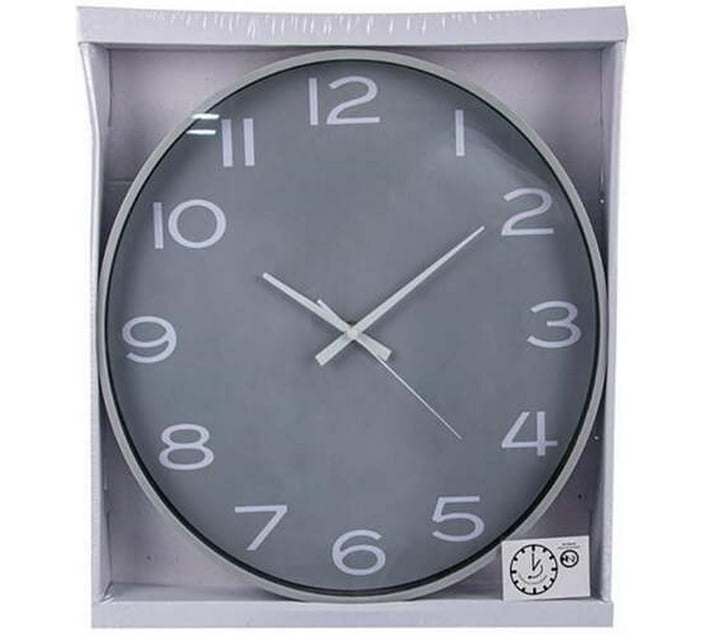 General Merchandise Analog 25 cm X 25 cm Wall Clock (Grey, With Glass