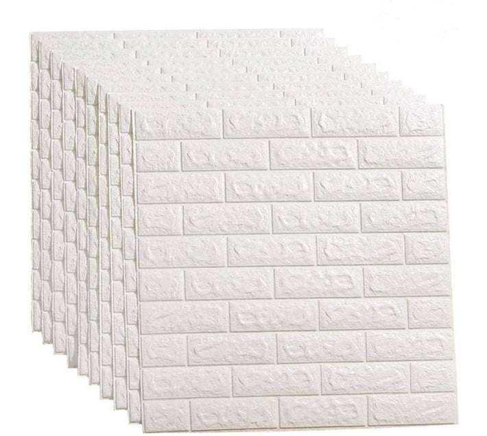 Heartdeco SelfAdhesive PE Foam Wall Panel 10PcsOff White Pack of 10