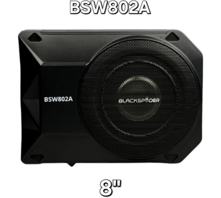 BLACKSPIDER BSW802A Subwoofer Rear Deck Mounted Rectangular Car Speaker ...