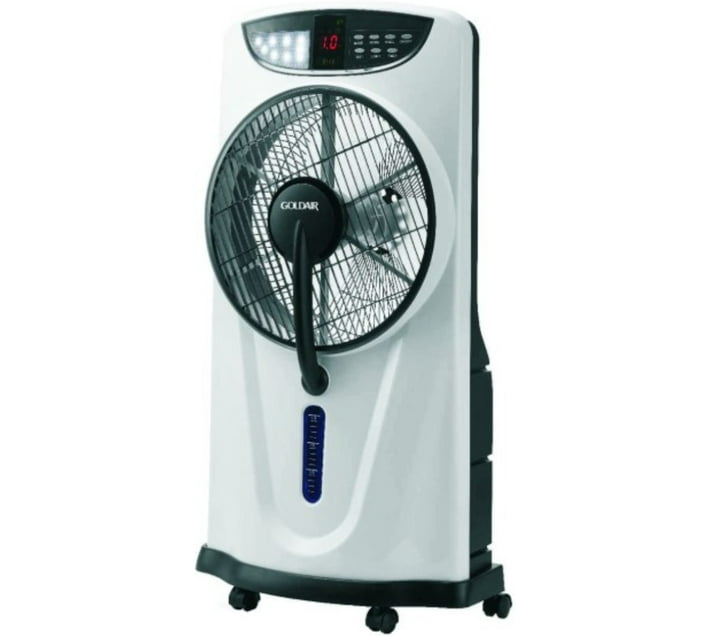 Goldair Rechargeable AC/DC A+ Misting Fan (White, Pack of 1) | Makro