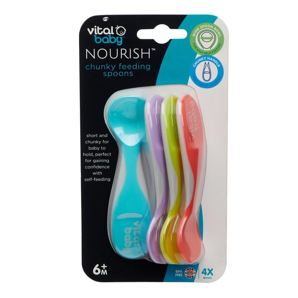 Vital Baby Nourish Scoop Feeding Bowls, 4-teilig Set - Mit Stampferzonen & Schaufelkanälen Für Babynahrung