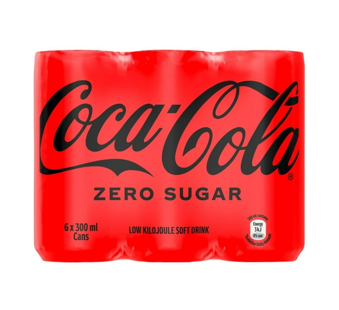 Coca Cola Zero Soft Drink Cans (6 X 300ml) 