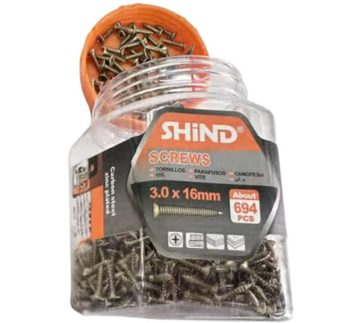 Shind Steel Trimmed Hex Head Thread Rolling Screw (3 cm Pack of 694
