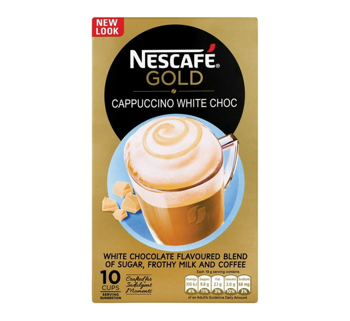Nescafe Cappuccino Sachets Cafe White Choc (10 x 18g) Makro