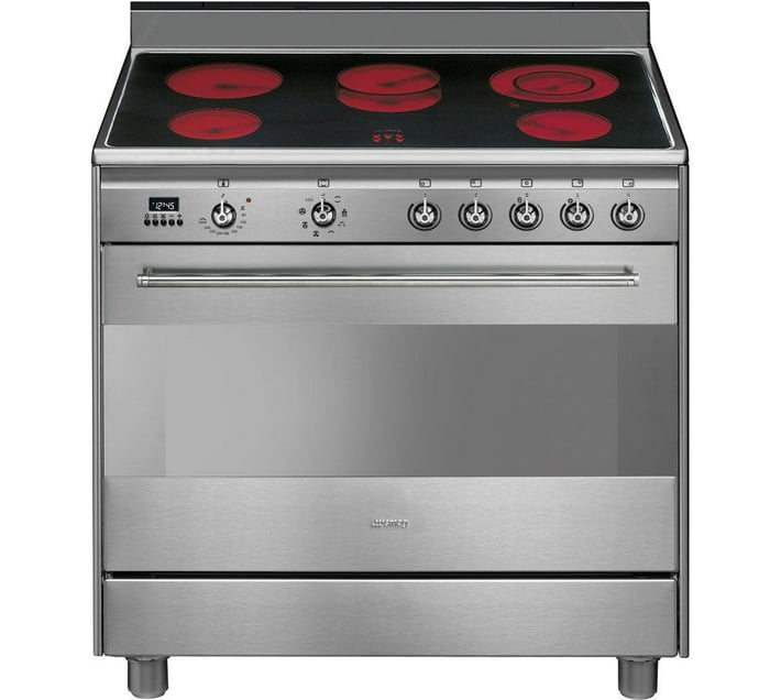 Smeg 90cm Stainless Concert Cooker with 5 Burner Ceramic Hob