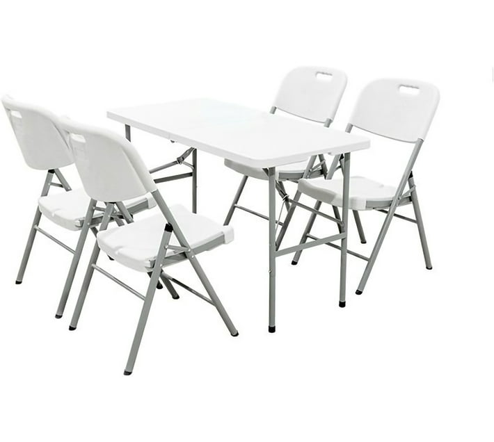 Buy onlineoasis Folding Table plus 4 folding Chairs Plastic Table ...