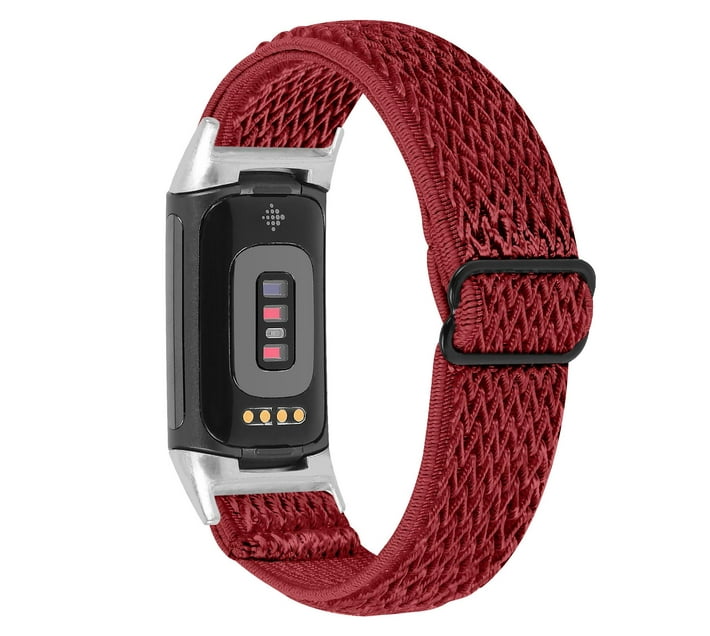 Nylon Strap For Fitbit charge 5Maroon Makro
