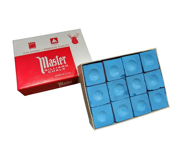  Master Billiard Chalk Pool Cue Chalk Premium Quality - 1 Dozen  - Made in The USA - Sky Blue : Sports & Outdoors