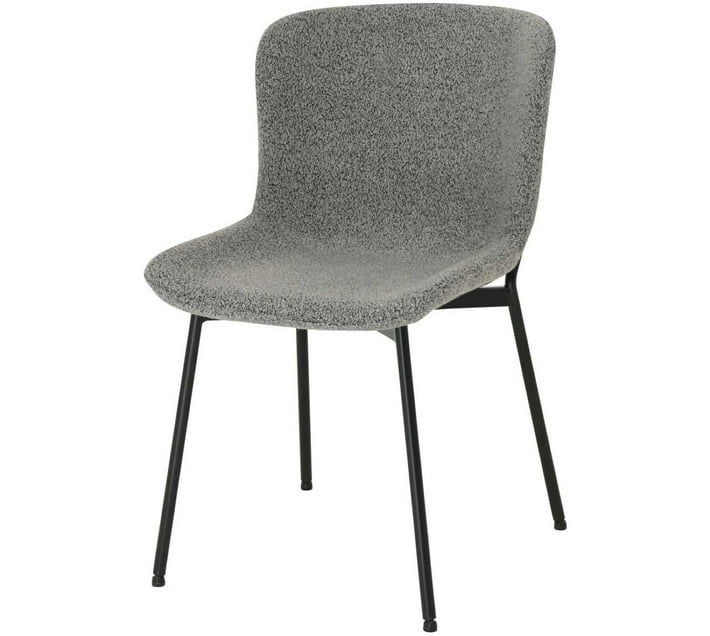 VIVIDITTO Fabric Dining Chair (Set of 1, Finish Colour GREY) Makro