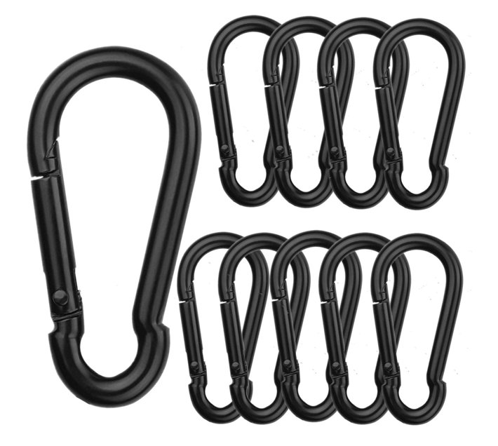 10Pcs Black Carabiner Clips4cm Makro