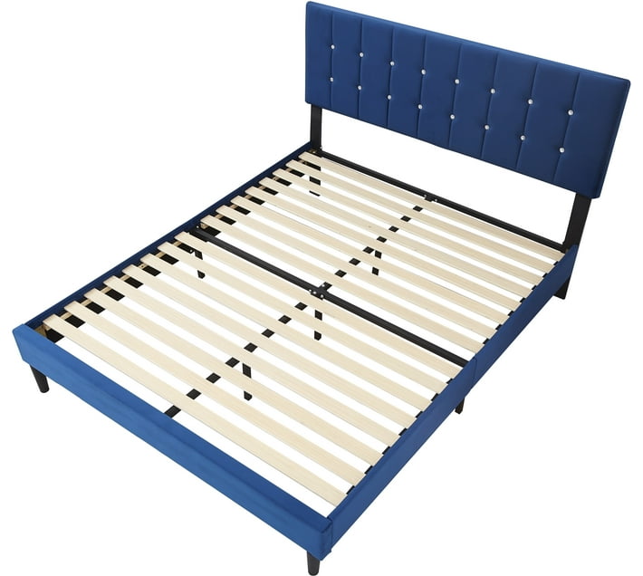 HYHDD Charlston Double Box Bed (Finish Colour Blue, Delivery