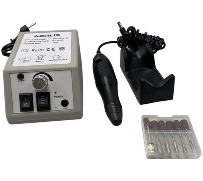 Aorlis Electric Grinder For Gel Nail Polish Synthetic Box Pedicure Kit