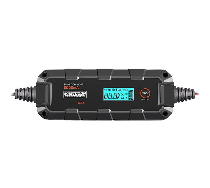 Mastodon F6000 12V/6V 6Ah Intelligent Battery Charger With LCD Screen