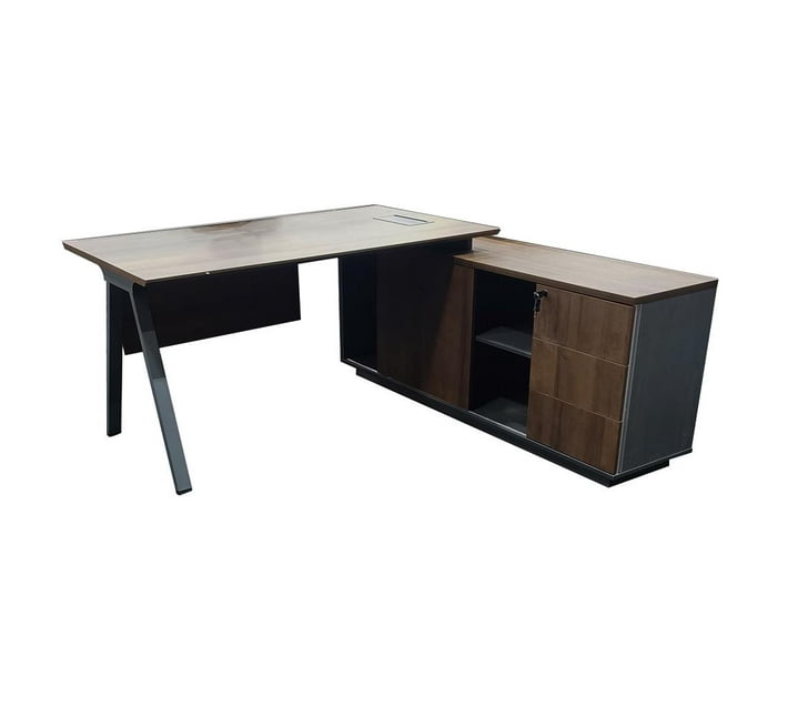 GOF Furniture Nuturi 2 Office Desk, Dark Brown Makro