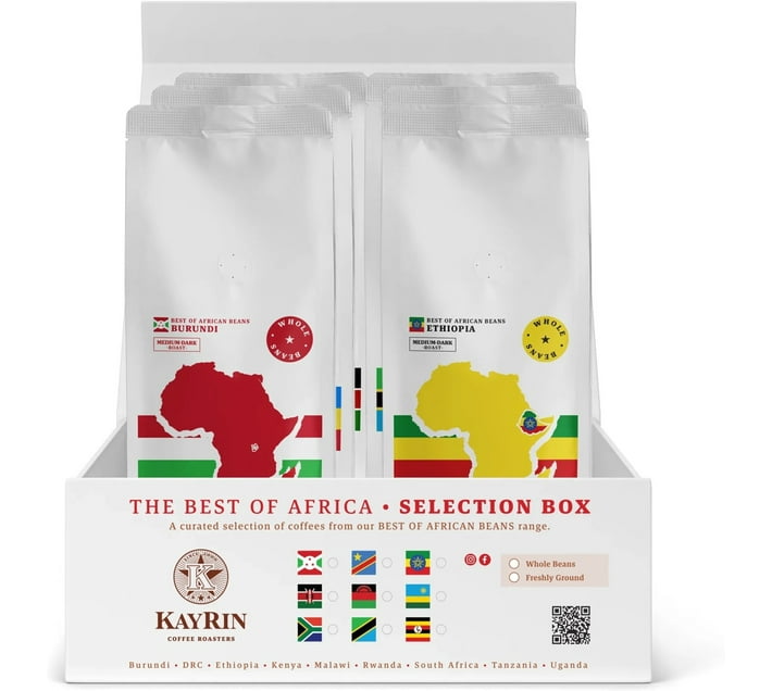 Kayrin coffee Best of Africa Coffee Beans (Assorted Flavoured, 6 x 0.25