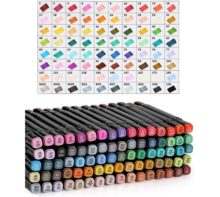 Miss Bliss Imports 80 Colour Dual Tip Art Markers in Zipped storage