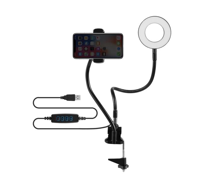 Volkano Insta Series Ring Light, Phone Holder and Desk Clamp for