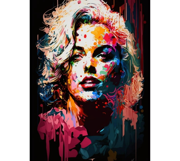 Someone’s in a Makro Canvas Wall Art - Marilyn Monroe Abstract Painting ...