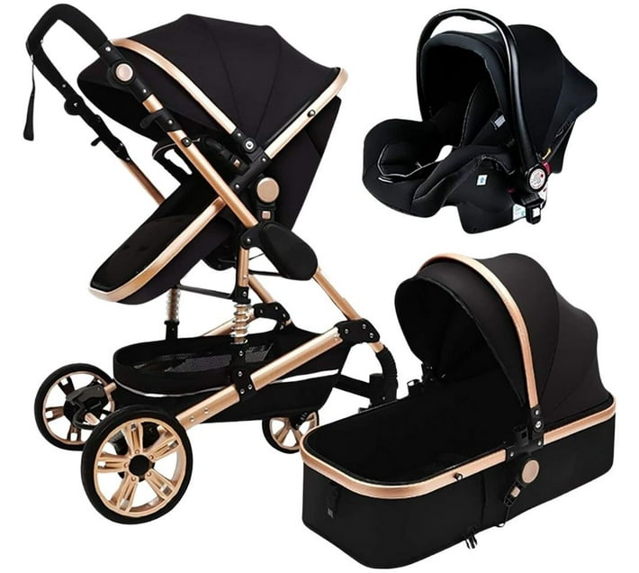 Generic Pram Stroller Pram 3 Black Makro