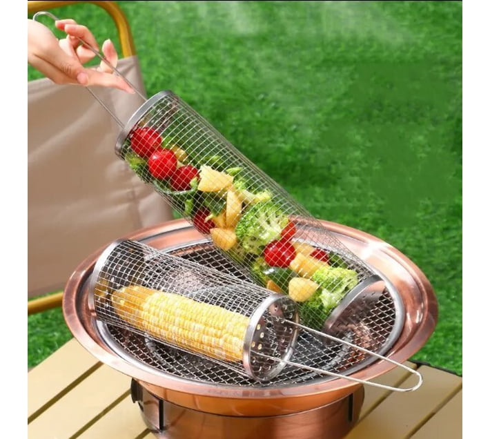 Infinity Homeware Stainless Steel Barbecue Roll Basket Portable ...