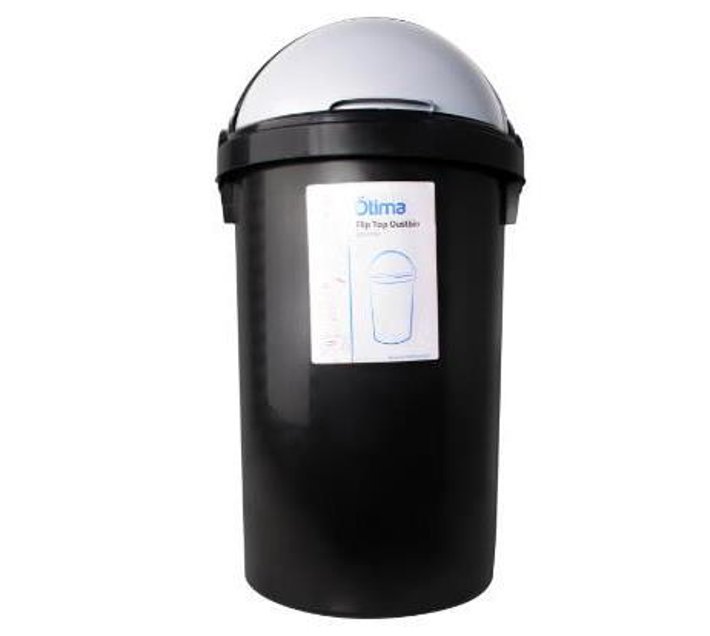 Otima Black Fliptop Dustbin 50L Makro