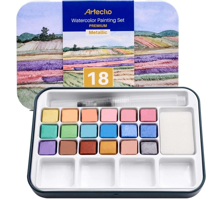 Lifespace Artecho Metallic Watercolour Paint Set in Tin Case