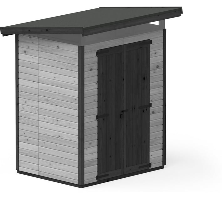 Upyard Treated Wooden Shed M Grey 163x127x222cm Wood Garden Shed Makro