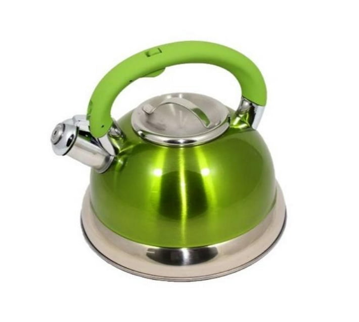 Someone’s in a Makro 3L Stove Top Stainless Steel Whistling Kettle Green Mood
