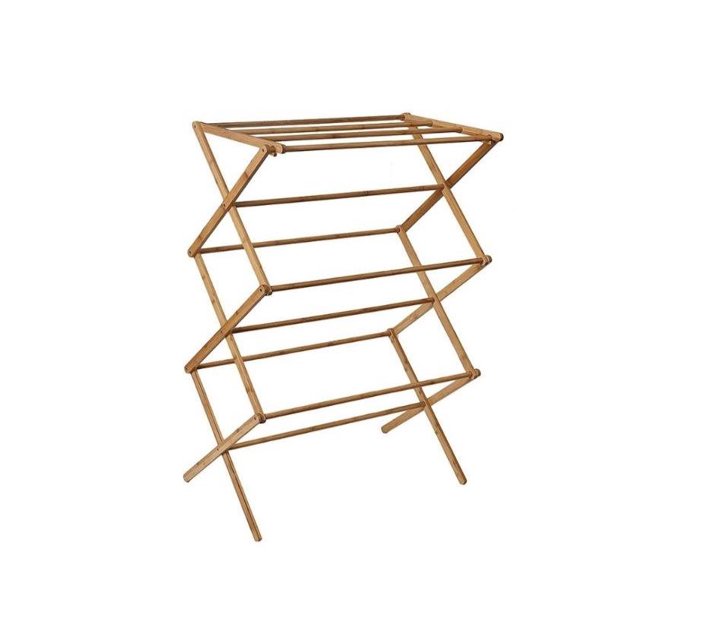 Someone’s in a Makro Home Folding Bamboo Clothes Drying Rack Towel Rail