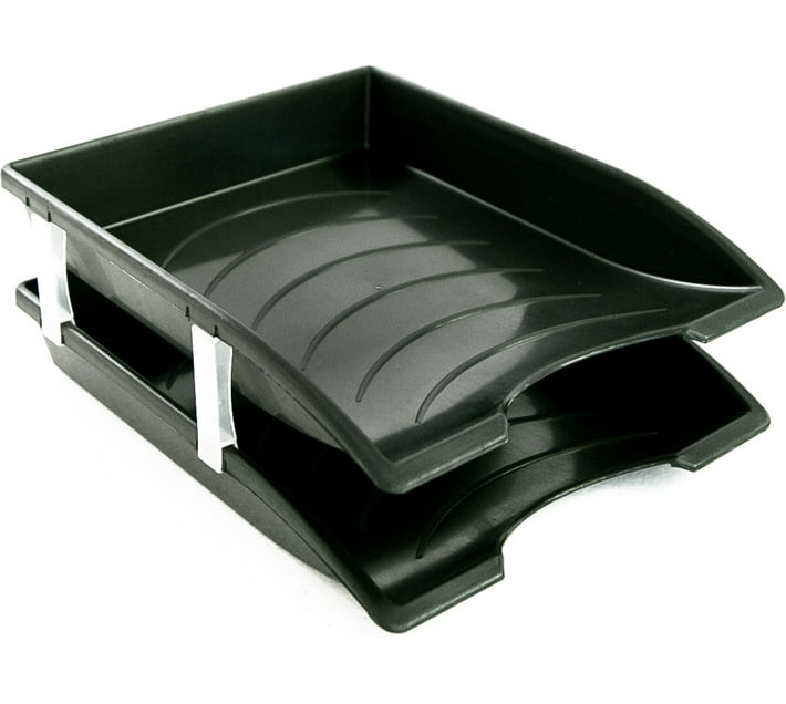 pp 4 Compartments Plastic 2 x Double Tier A4 Letter trays Makro