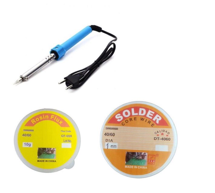 60W Soldering Iron, Solder Core Wire and Rosin Flex Kit Makro