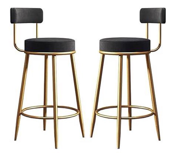 Someone’s in a Makro A Set OF Bar Chairs, Velvet Upholstered Bar Stools
