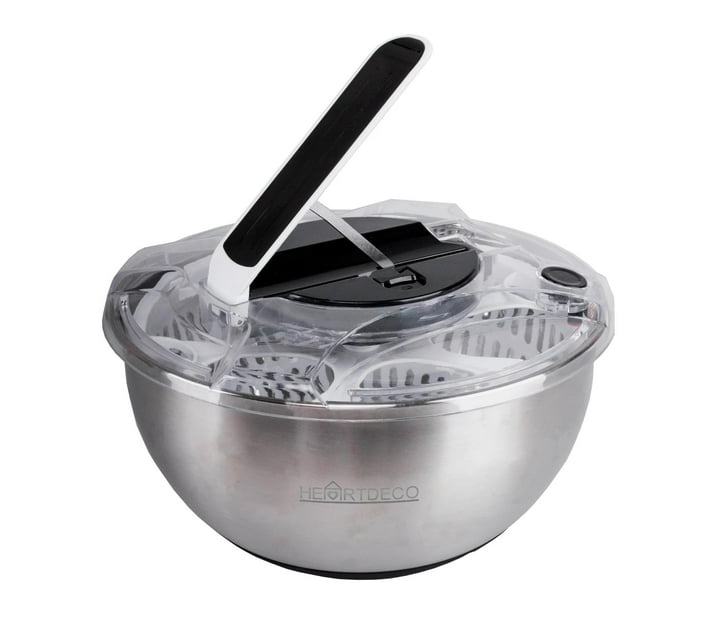 Someone’s in a Makro Stainless Steel Salad Bowl Spinner Colander 3.5L Mood