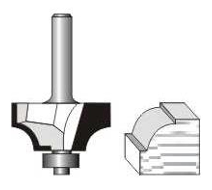 BEADING BIT 1 1/8 X 1/2 RADIUS 5/16 1/2 SHANK Makro