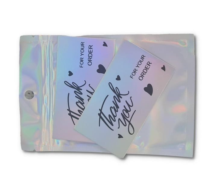 Holographic gift bags and thank you cards (100 pack) 10x15cm Makro