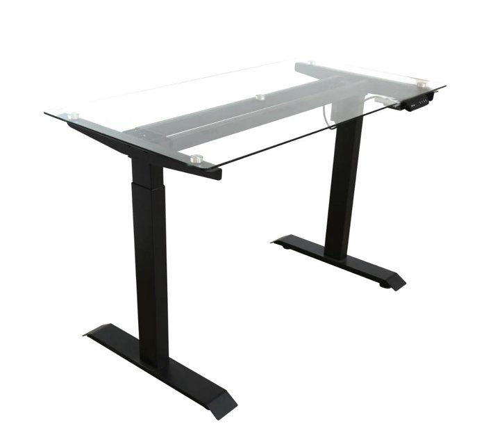 Height Adjustable Office Desk Glass Top Makro