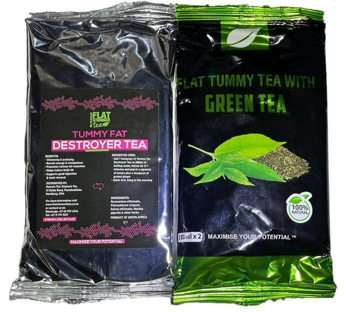 Flat Stomach Tea Tummy Fat Destroyer Tea & Green Tea Green Tea Pack (2 ...