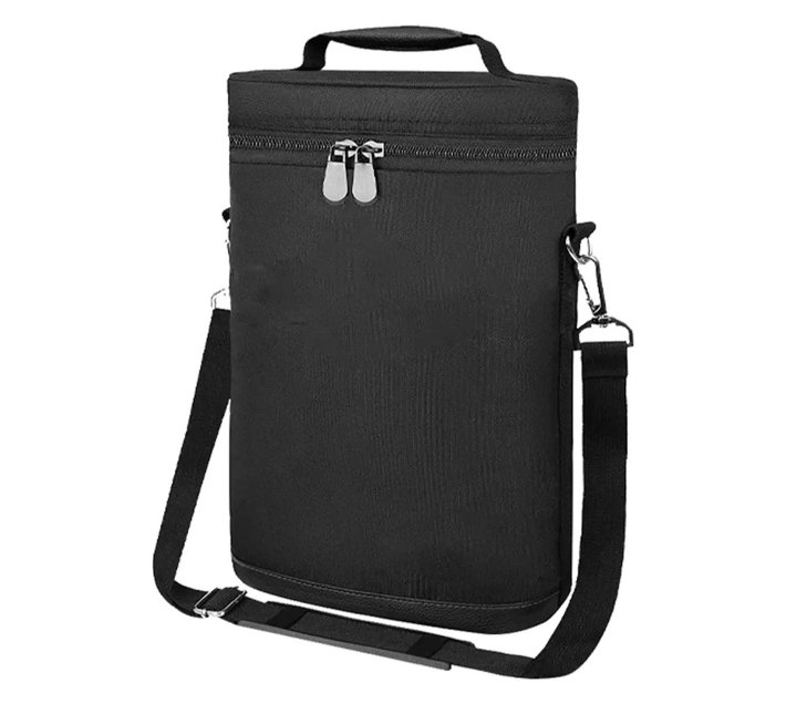 Double Wine Cooler Carrier with Adjustable Shoulder Strap Black Makro