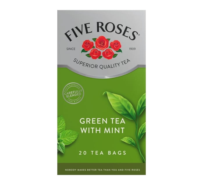 Buy Five Roses Green Tea With Mint Tea Bags 20 Pack in Bulk | Makro ...