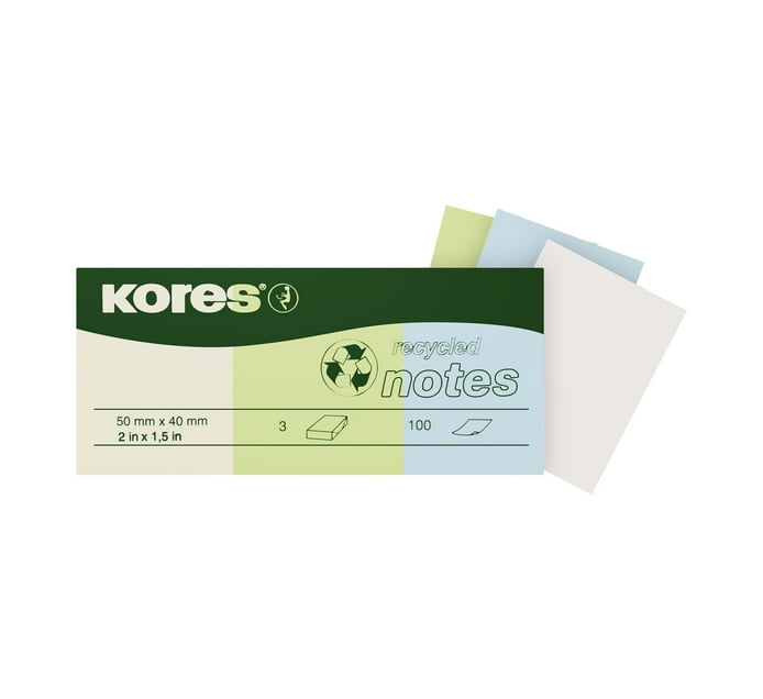 Kores Sticky Notes Buy Kores 100 Sheets Sticky Notes 4 Colours Set Of 10 Yellow in Bulk ...