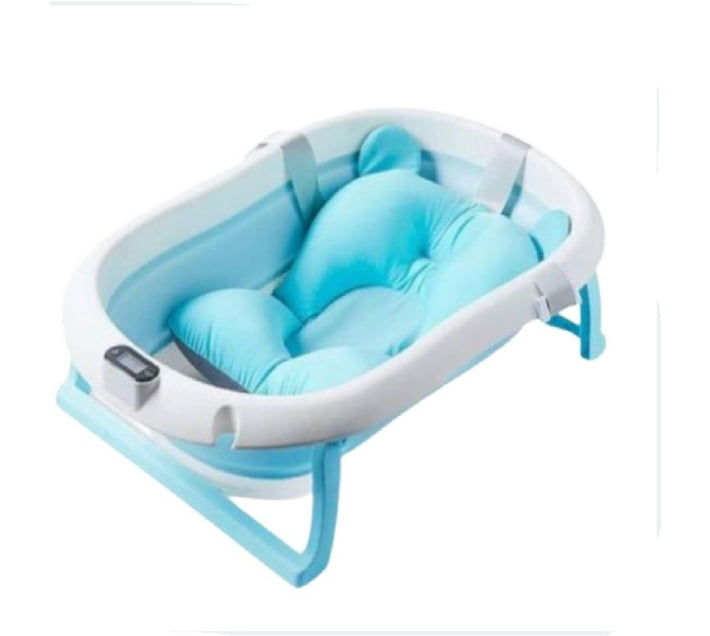 GENERIC Portable Safe Shower Basin with Support Pad for Newborn (Blue