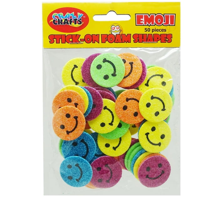 Emoji Stick On Foam Shapes 50 Pcs Makro