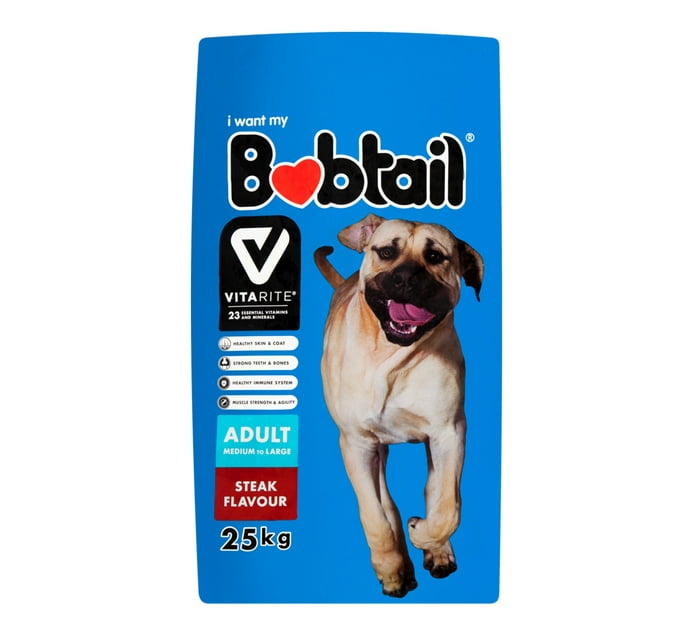 Bobtail Dry Dog Food Medium to Large Steak (25kg) Makro