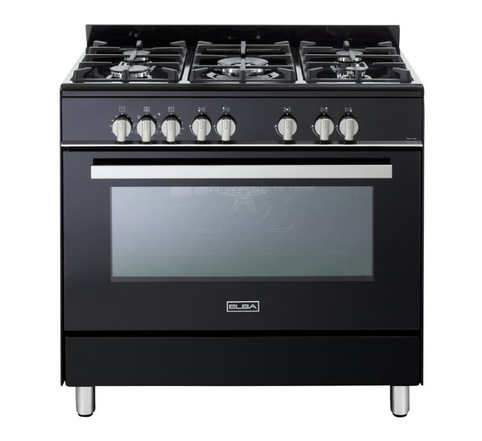 Elba 900mm Gas Electric Stove Black Makro