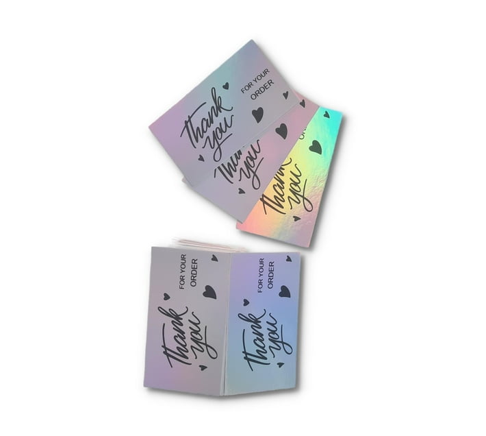 Holographic thank you gift cards for small businesses ( 5x8.9cm) 50