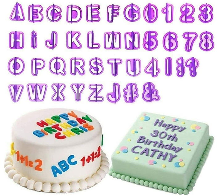 Maruti Groups 40PCS Plastic Alphabet Number Symbol Cutters for Cake