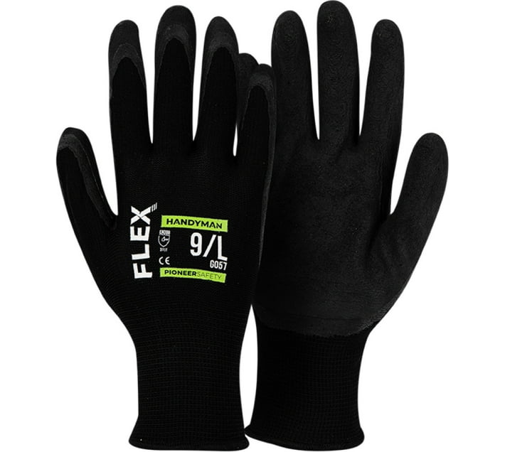 Pioneer 100004 Latex Safety Gloves (Pack of 2) Makro