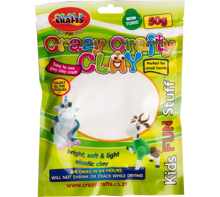 Crazy Crafts Crazy Crafty Clay 50g White Clay Art & Moulding Art and