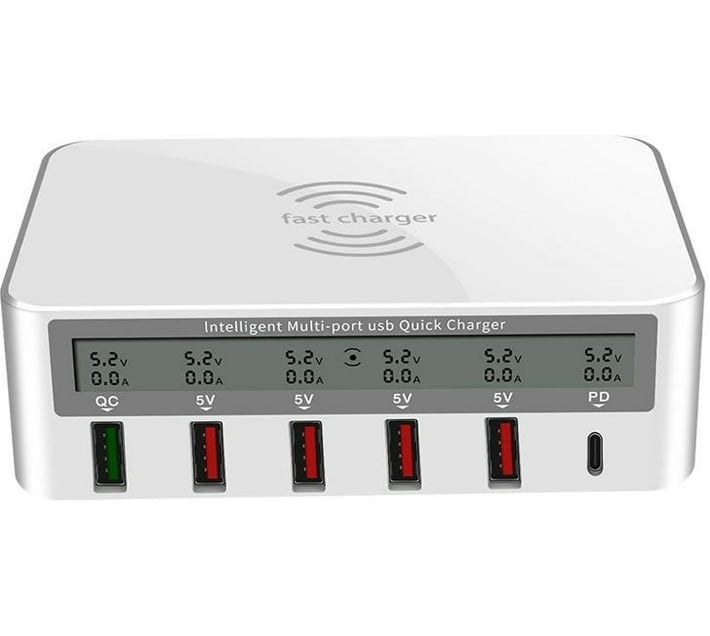 elctro_world 5 A Multiport Mobile Charger with Detachable Cable (White